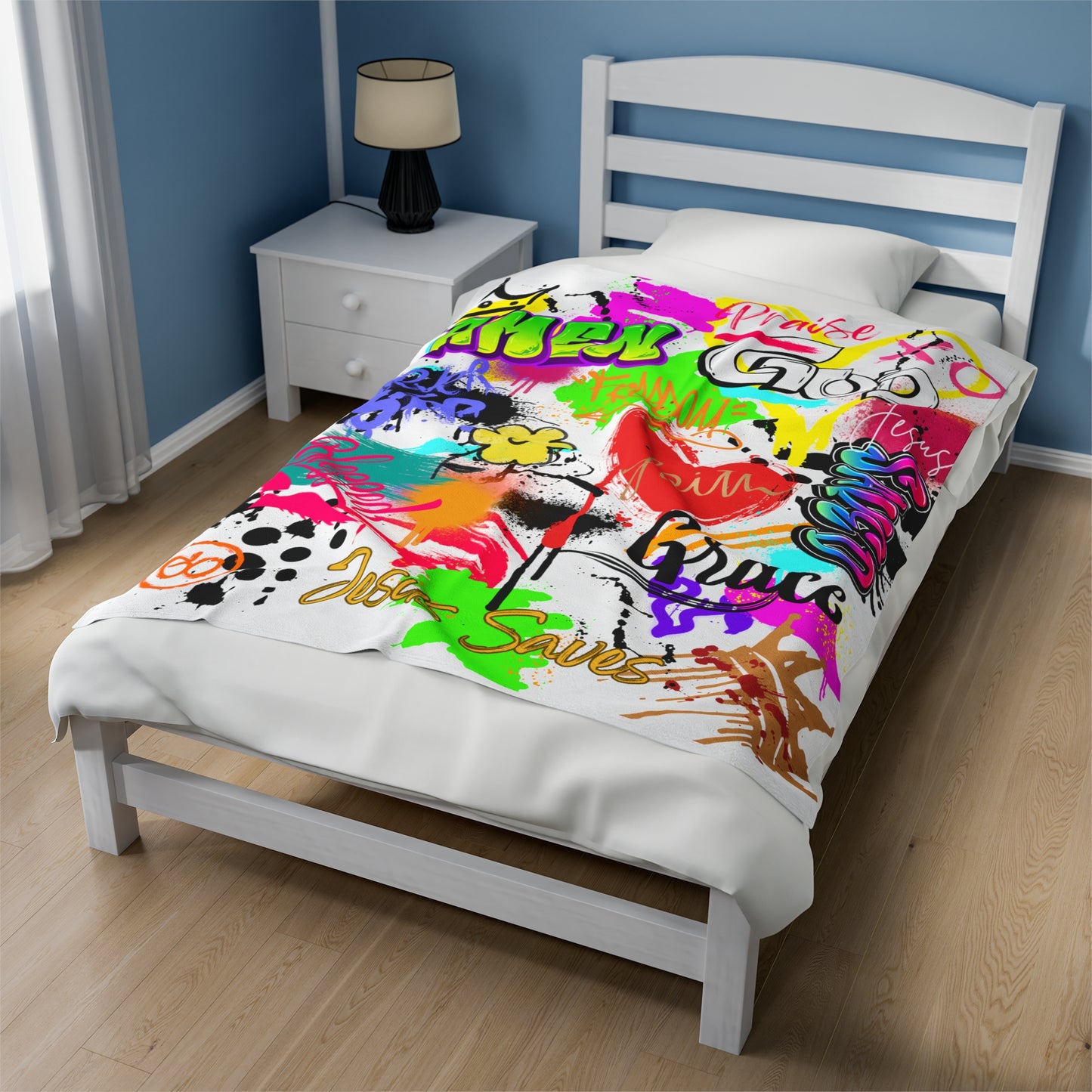 Graffiti Velveteen Plush Throw Blanket
