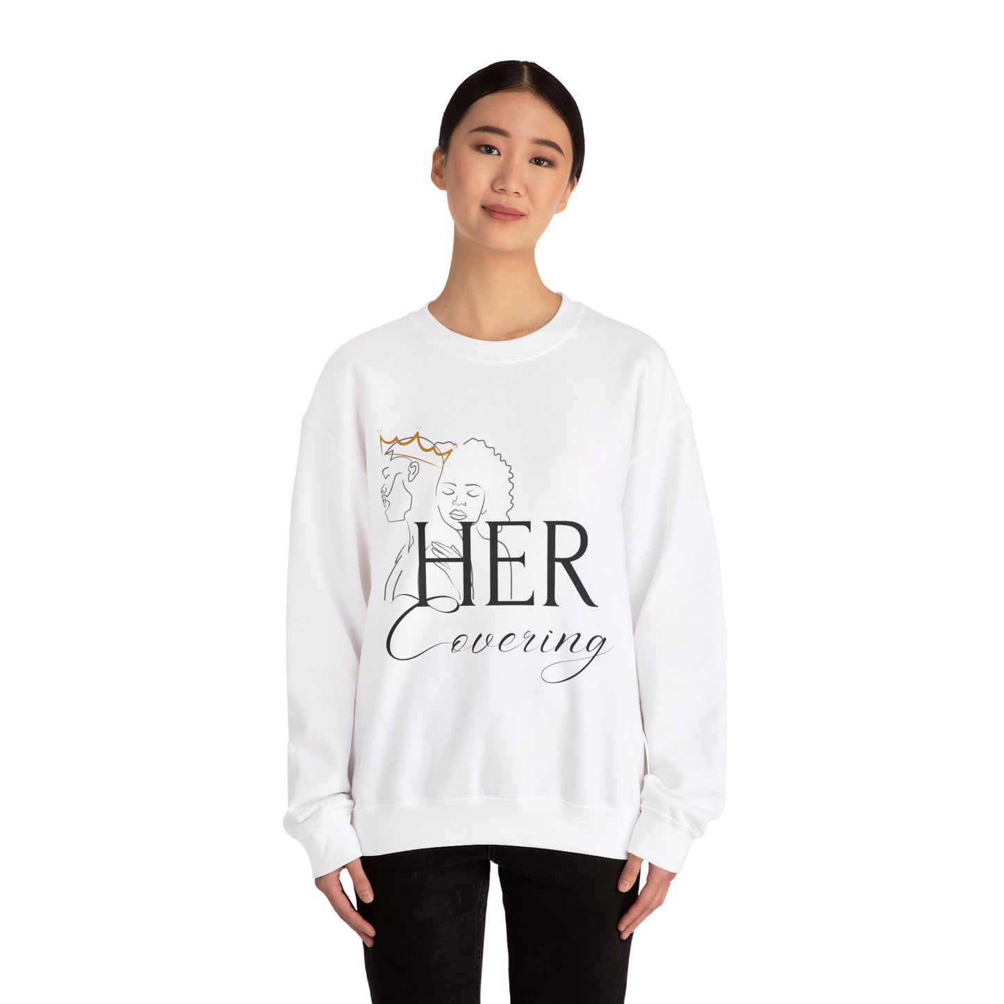HER Covering HIS Peace Unisex Heavy Blend™ Crewneck Sweatshirt