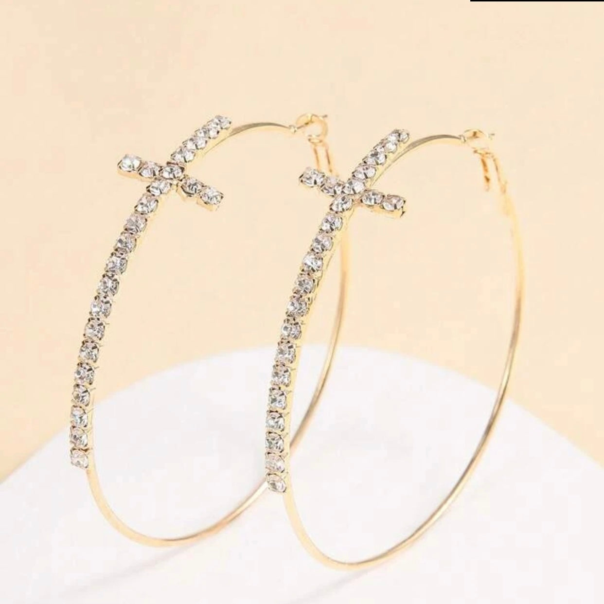 Cross Cubic Zirconia Earrings