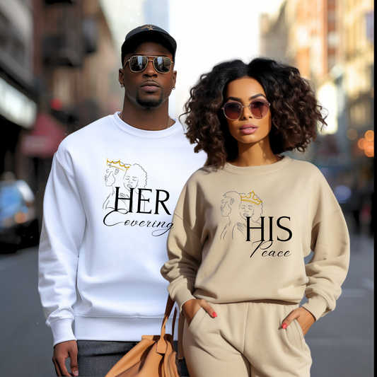 HER Covering HIS Peace Unisex Heavy Blend™ Crewneck Sweatshirt