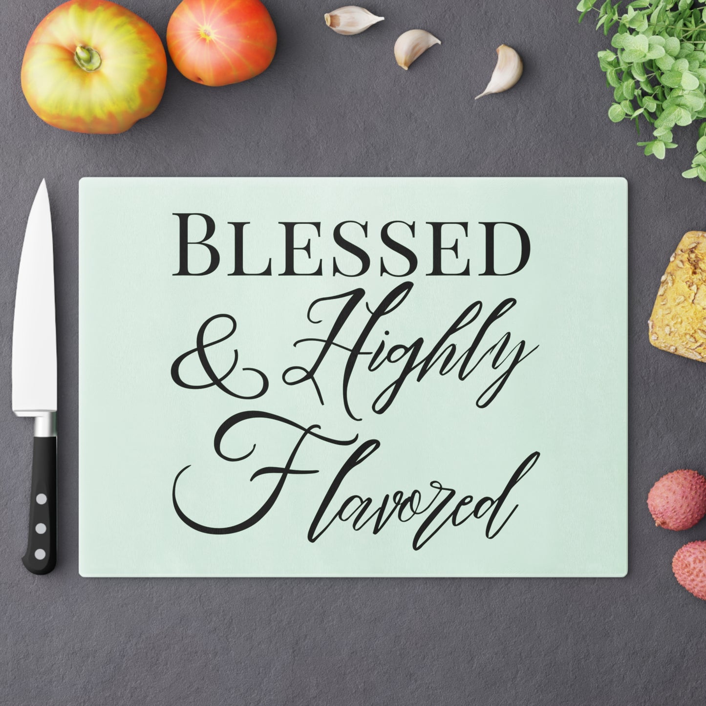 BLESSED & Highly Flavored - Cutting Board