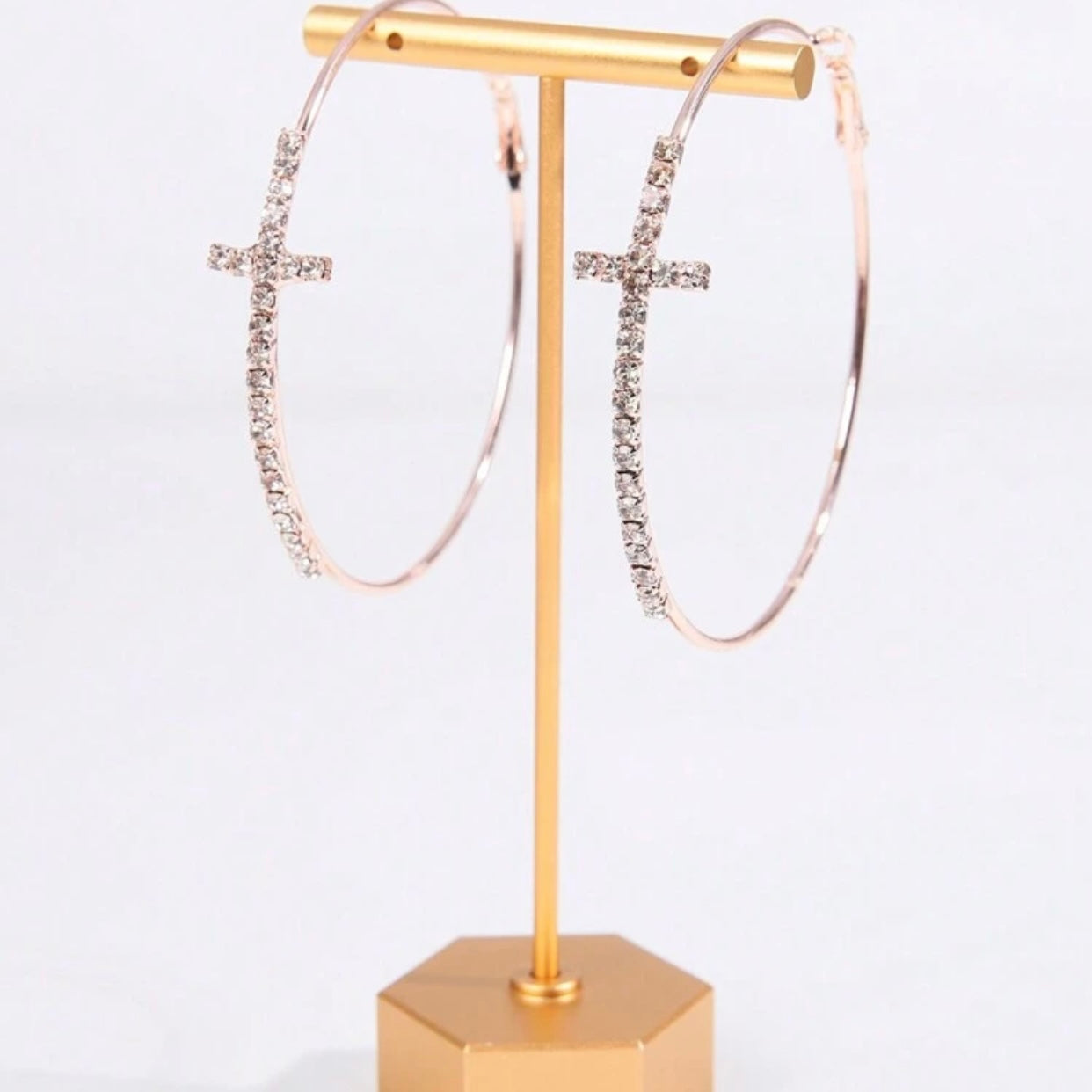 Cross Cubic Zirconia Earrings