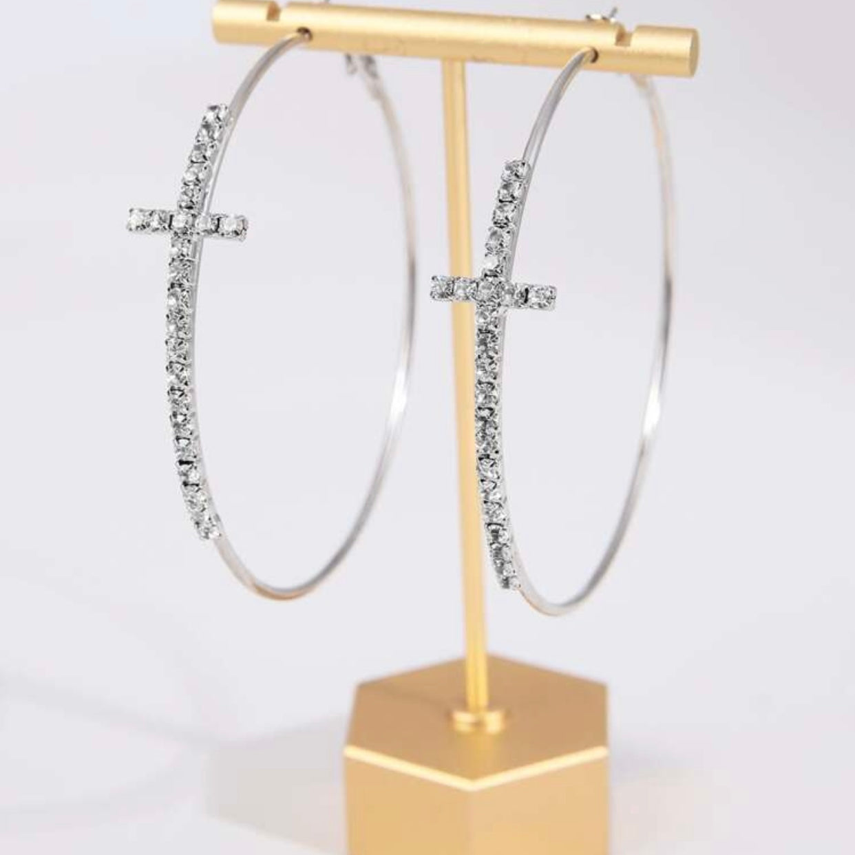 Cross Cubic Zirconia Earrings