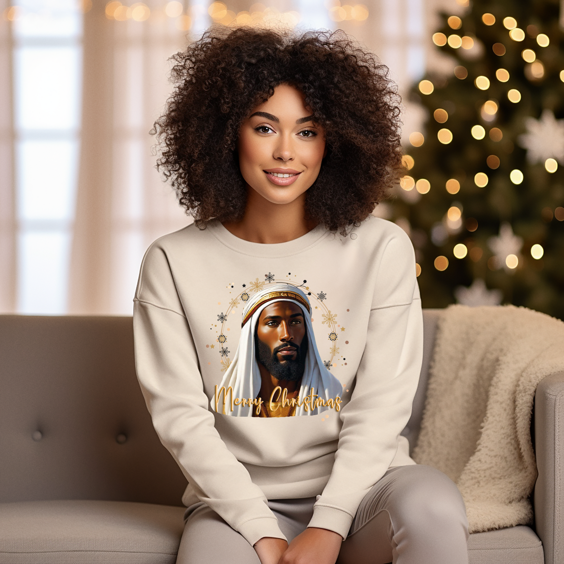 Black jesus top christmas sweater