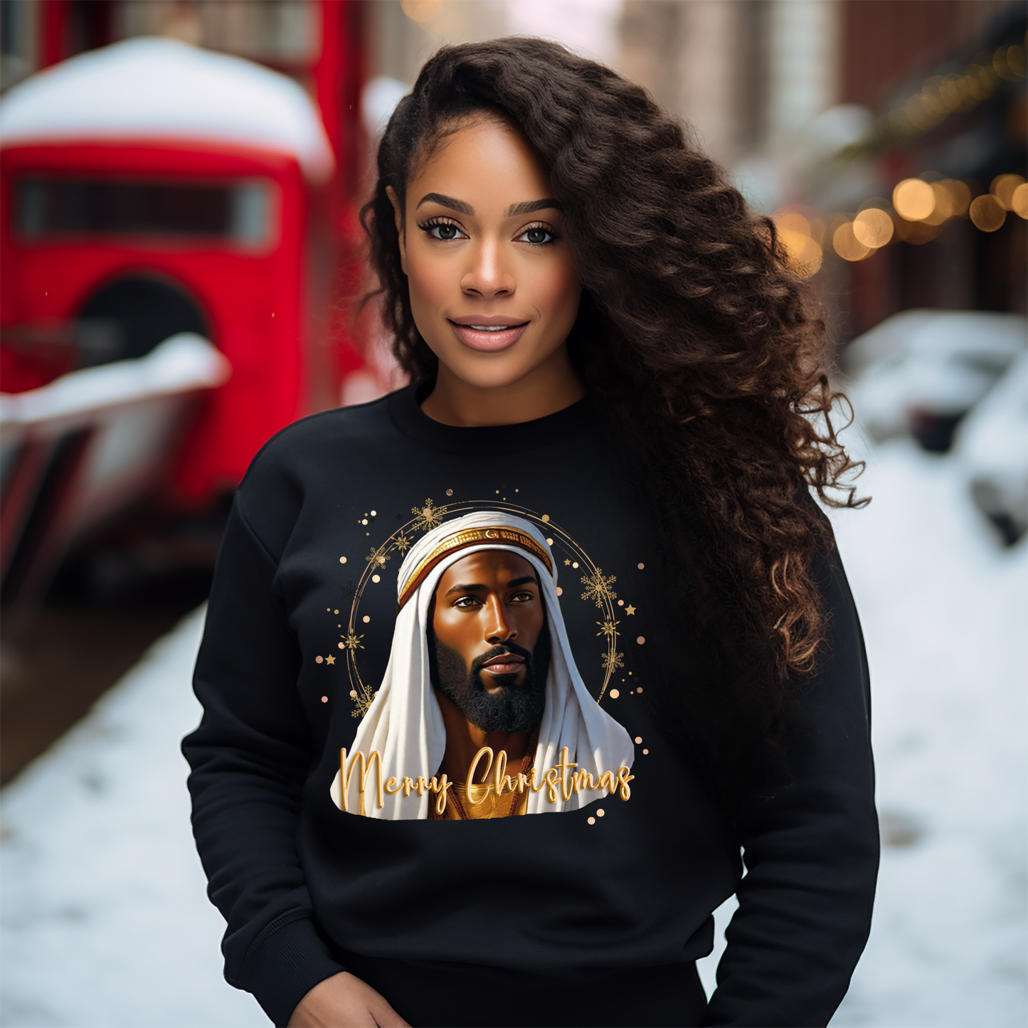 Black Jesus Merry Christmas Sweatshirt Godis Glam Collection