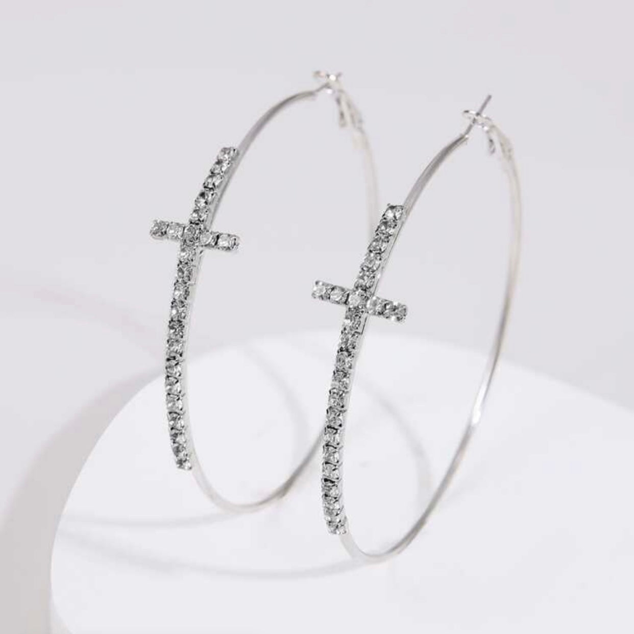 Cross Cubic Zirconia Earrings